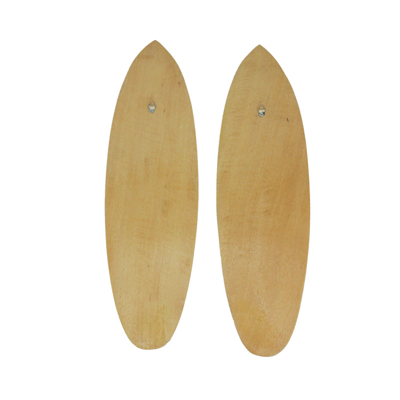 20 Inch - Image 3 - Set of 2 Hand-Carved Wooden Surfboard Wall Hangings Featuring Tribal Whale and Sea Turtle Designs -
