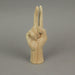 Hand-Carved Peace Sign Hand Gesture Statue - Natural Finish Boho Tabletop Decor Accent, Standing 7.75 Inches High - Great For