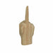 Carved Wooden Flipping The Bird Hand Gesture Statue Natural Finish Home Decor Image 1