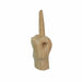Carved Wooden Flipping The Bird Hand Gesture Statue Natural Finish Home Decor Image 3