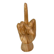 Wooden Hand Sculpture, 8 Inch Flipping the Bird Gesture Image 9