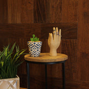 Hand-Carved Natural Finish Wooden A-OK Hand Gesture Decorative Statue - Symbol of Positivity - Boho Decor Accent - 8 Inches