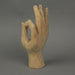 Carved Wooden A-OK Hand Gesture Statue Natural Finish 8 Inches High Boho Decor Image 7