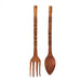 30 Inch - Image 1 - Hand-Carved Brown Wood Tiki Design Spoon & Fork Wall Sculpture Set Tropical Decor Utensil Decoration - 30