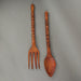 30 Inch - Image 5 - 30 Inch Carved Tiki Spoon & Fork Wooden Wall Decor Art Brown Utensil Decoration Set