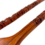 30 Inch - Image 3 - Hand-Carved Brown Wood Tiki Design Spoon & Fork Wall Sculpture Set Tropical Decor Utensil Decoration - 30