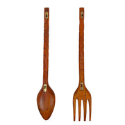 30 Inch - Image 7 - Hand-Carved Brown Wood Tiki Design Spoon & Fork Wall Sculpture Set Tropical Decor Utensil Decoration - 30
