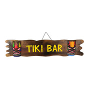 Hand-Carved Multicolor Wooden Tiki Bar Wall Hanging Sign - Exquisite Decorative Mask Sculpture for a Tropical Paradise Vibe -