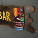 Hand-Carved Multicolor Wooden Tiki Bar Wall Hanging Sign - Exquisite Decorative Mask Sculpture for a Tropical Paradise Vibe -