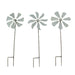 20 Inch - Image 1 - Set of 3 Galvanized Metal Kinetic Wind Spinners - Whimsical Pinwheel Garden Stakes, 21 Inches High,