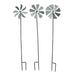 41 Inch - Image 1 - Set of 3 Galvanized Grey Farmhouse Windmill Wind Spinner Garden Stakes – Whimsical Outdoor Decorations