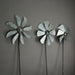 41 Inch - Image 3 - Set of 3 Galvanized Grey Farmhouse Windmill Wind Spinner Garden Stakes – Whimsical Outdoor Decorations