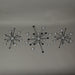 3-piece Mid-Century Modern Style Black and Silver Metal Jeweled Atomic Starburst Wall Décor Set - Timeless Elegance - Easy