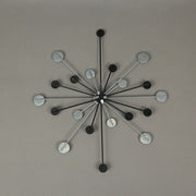 3-piece Mid-Century Modern Style Black and Silver Metal Jeweled Atomic Starburst Wall Décor Set - Timeless Elegance - Easy