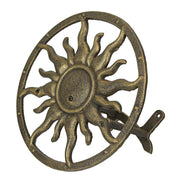 Cast Iron Sun Wall Mounted Hanging Garden Hose Hanger - Bronze Finish - Celestial Outdoor Decor - Weather Resistant - Easy