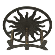 Cast Iron Sun Wall Mounted Hanging Garden Hose Hanger - Bronze Finish - Celestial Outdoor Decor - Weather Resistant - Easy