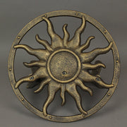 Cast Iron Sun Wall Mounted Hanging Garden Hose Hanger - Bronze Finish - Celestial Outdoor Decor - Weather Resistant - Easy