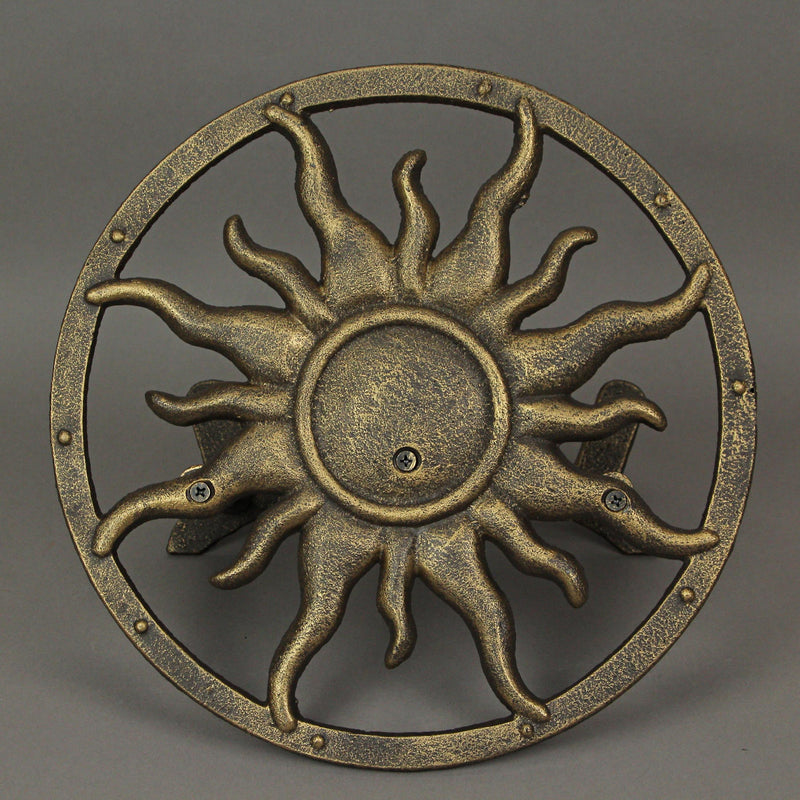 Cast Iron Sun Wall Mounted Hanging Garden Hose Hanger - Bronze Finish - Celestial Outdoor Decor - Weather Resistant - Easy