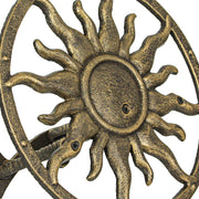 Cast Iron Sun Wall Mounted Hanging Garden Hose Hanger - Bronze Finish - Celestial Outdoor Decor - Weather Resistant - Easy