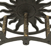 Cast Iron Sun Wall Mounted Hanging Garden Hose Hanger - Bronze Finish - Celestial Outdoor Decor - Weather Resistant - Easy