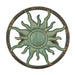 Decorative Sun Cast Iron Hose Holder – Verdigris & Bronze Finish, 11.5 In Heavy Duty Wall Mount Hose Reel, Outdoor Garden