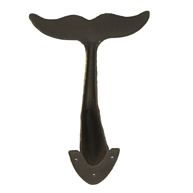 Bronze Finish Cast Iron Whale Tail Decorative Garden Hose Holder Wall Mounted Hook - Easy Install - Home Storage - Outdoor