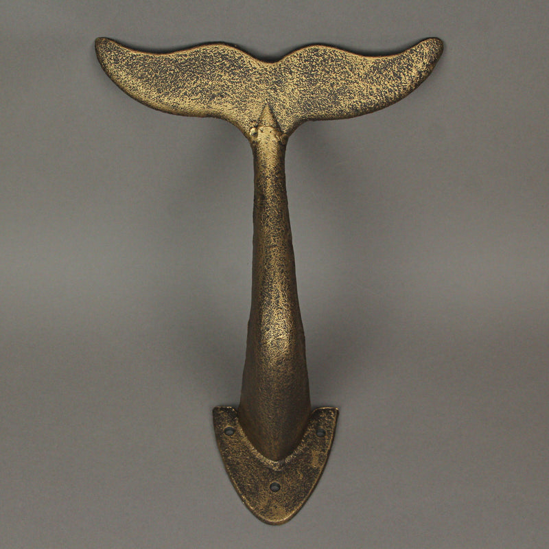 Bronze Finish Cast Iron Whale Tail Decorative Garden Hose Holder Wall Mounted Hook - Easy Install - Home Storage - Outdoor