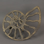 12-Inch Bronze Finish Cast Iron Nautilus Seashell Decorative Hose Holder: Wall-Mounted Outdoor Nautical Décor for Stylish and