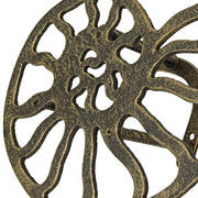 12-Inch Bronze Finish Cast Iron Nautilus Seashell Decorative Hose Holder: Wall-Mounted Outdoor Nautical Décor for Stylish and