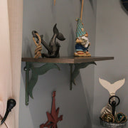 Green - Image 4 - Set of 2 Sea Green Cast Iron Whale Tail Wall Shelf Brackets and Planter Holders - 7.75 Inches Long - Add a