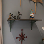 Green - Image 5 - Set of 2 Sea Green Cast Iron Whale Tail Wall Shelf Brackets and Planter Holders - 7.75 Inches Long - Add a