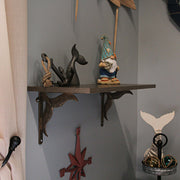 Bronze - Image 4 - Set of 2 Bronze And Verdigris Finish Cast Iron Whale Tail Wall Shelf Brackets/Planter Holders - Stylish