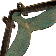 Bronze - Image 3 - Set of 2 Bronze And Verdigris Finish Cast Iron Whale Tail Wall Shelf Brackets/Planter Holders - Stylish