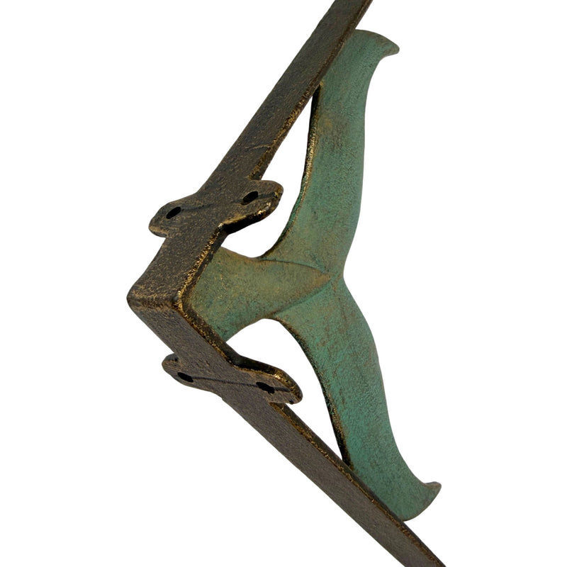 Bronze - Image 7 - Set of 2 Bronze And Verdigris Finish Cast Iron Whale Tail Wall Shelf Brackets/Planter Holders - Stylish