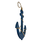 Blue - Image 2 - Large 24"x16" Ship Anchor & Rope Wall Hanging - Hand-Painted Blue Finish for Nautical Elegance - Easy