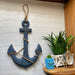 Blue - Image 4 - Large 24"x16" Ship Anchor & Rope Wall Hanging - Hand-Painted Blue Finish for Nautical Elegance - Easy