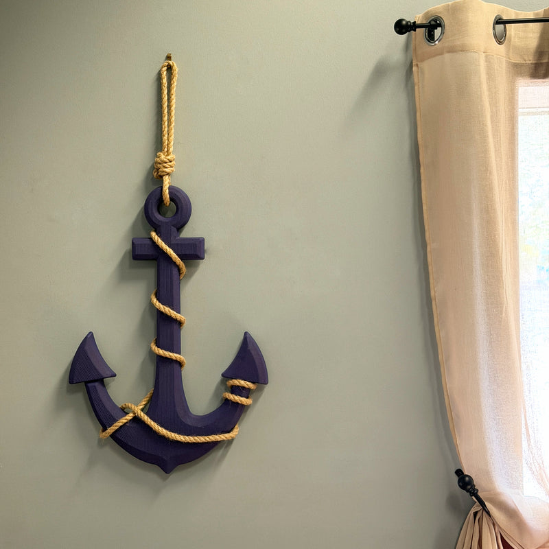 Purple - Image 4 - Ship Anchor Wall Sculpture, 24 Inch Purple Nautical Wall Hanging
