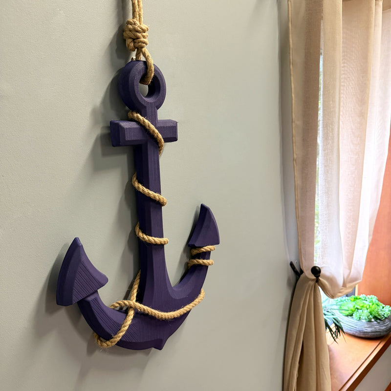 Purple - Image 5 - Ship Anchor Wall Sculpture, 24 Inch Purple Nautical Wall Hanging