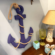 Purple - Image 6 - Ship Anchor Wall Sculpture, 24 Inch Purple Nautical Wall Hanging