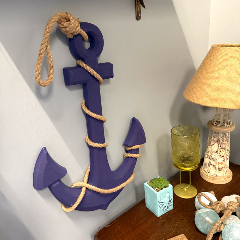 Purple - Image 6 - Ship Anchor Wall Sculpture, 24 Inch Purple Nautical Wall Hanging