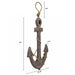 Brown - Image 2 - Large 24"x16" Ship Anchor & Rope Wall Hanging - Hand-Stained Brown Finish for Nautical Elegance - Easy