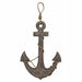 Brown - Image 1 - Large 24"x16" Ship Anchor & Rope Wall Hanging - Hand-Stained Brown Finish for Nautical Elegance - Easy