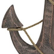 Brown - Image 3 - Large 24"x16" Ship Anchor & Rope Wall Hanging - Hand-Stained Brown Finish for Nautical Elegance - Easy