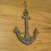 Brown - Image 6 - Large 24"x16" Ship Anchor & Rope Wall Hanging - Hand-Stained Brown Finish for Nautical Elegance - Easy