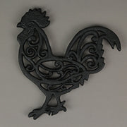 Black - Image 6 - Set of 3 Black Cast Iron Farm Animal Kitchen Decor Trivets - Rooster, Pig and Cow - Decorative Wall Hanging