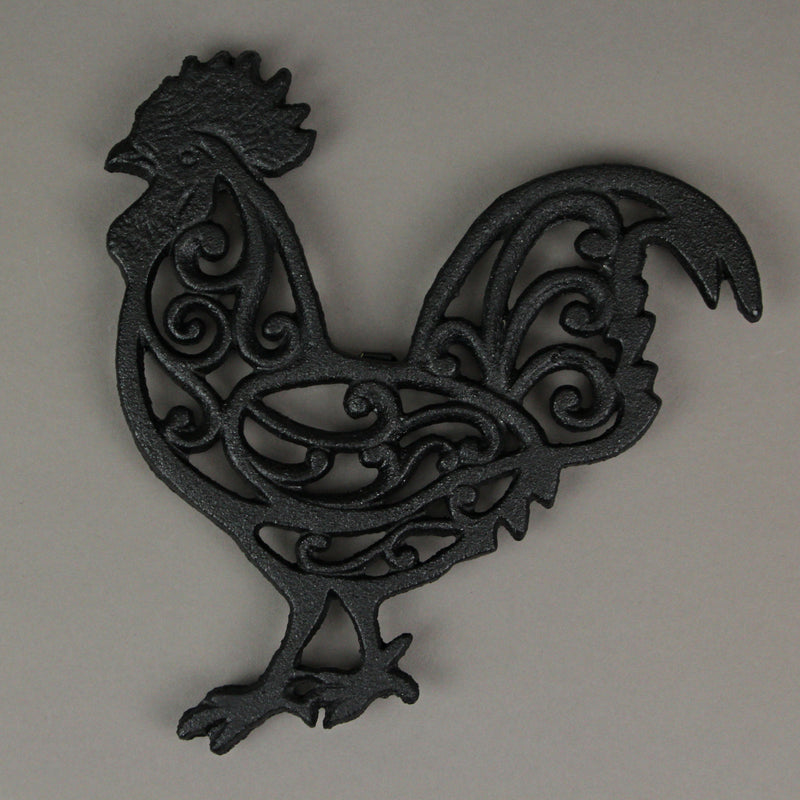 Black - Image 6 - Set of 3 Black Cast Iron Farm Animal Kitchen Decor Trivets - Rooster, Pig and Cow - Decorative Wall Hanging