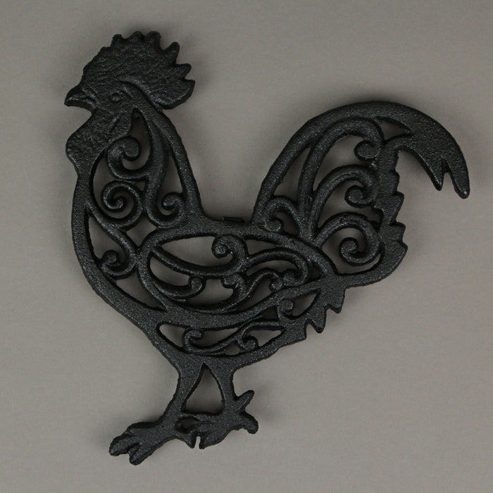 Black - Image 6 - Set of 3 Black Cast Iron Farm Animal Kitchen Décor Trivets Rooster Pig and Cow Decorative Wall Hanging Art