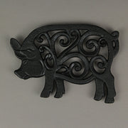 Black - Image 8 - Set of 3 Black Cast Iron Farm Animal Kitchen Decor Trivets - Rooster, Pig and Cow - Decorative Wall Hanging