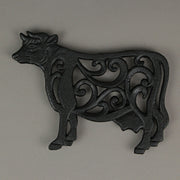 Black - Image 10 - Set of 3 Black Cast Iron Farm Animal Kitchen Decor Trivets - Rooster, Pig and Cow - Decorative Wall