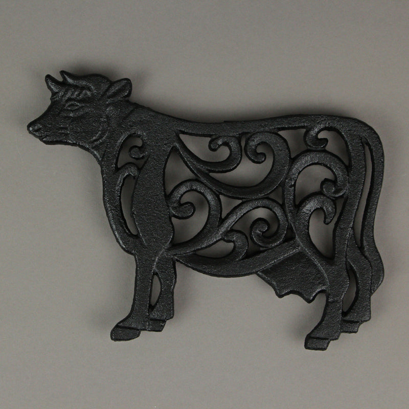 Black - Image 10 - Set of 3 Black Cast Iron Farm Animal Kitchen Decor Trivets - Rooster, Pig and Cow - Decorative Wall